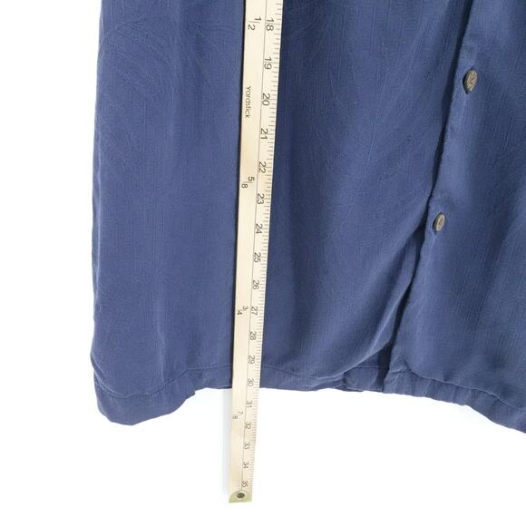 Tommy Bahama Shirt Mens XL Blue Palm Print Silk Camp Loop Collar Resort Vacation - Picture 16 of 16